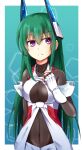  1girl adyisu borrowed_character breasts green_hair long_hair menou_kaname original robot_ears solo very_long_hair violet_eyes 