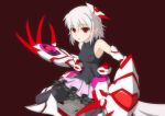  1girl altair_floone borrowed_character hima38 original red_eyes short_hair simple_background skirt solo white_hair 