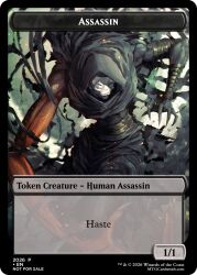  assassin dark-skinned_male dark_skin fake_trading_card fate/grand_order fate/stay_night fate_(series) hassan_of_the_cursed_arm_(fate) highres magic:_the_gathering mask non-web_source skull skull_mask trading_card 