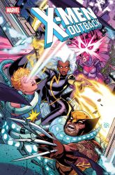 1boy 3girls absurdres arm_hair black_bodysuit blonde_hair bodysuit brown_gloves claw_(weapon) cloak comic_cover copyright_logo copyright_name cover cover_page cowl dark-skinned_female dark_skin dazzler electricity electrokinesis english_text eye_beam facial_hair fighting gloves glowing glowing_eyes highres initial injury leotard logo long_hair marvel matt_wilson multiple_girls muscular muscular_male official_art open_mouth pink_bodystocking psylocke purple_cloak purple_hair purple_leotard russell_dauterman short_hair storm_(x-men) strangling stubble superhero_costume teeth weapon western_comics_(style) white_hair widow's_peak wolverine_(x-men) x-men 