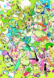  >_< 1girl antennae applin bellossom bird blush browt bulbasaur cactus cheerleader cherrim cherrim_(sunshine) chikorita closed_eyes closed_mouth colored_skin eldegoss flower grass_miku_(project_voltage) grass_type_theme_(pokemon) green_eyes green_hair green_skirt green_socks grookey hair_ornament hatsune_miku highres holding holding_pom_poms leaf leafeon lilligant long_hair lurantis maractus musical_note musical_note_hair_ornament n79oqc3yja6jlof oddish one_eye_closed open_mouth plant poke_ball poke_ball_(basic) pokemon pokemon_(creature) pom_pom_(cheerleading) project_voltage red_eyes roselia_(pokemon) rowlet shirt shoes skirt smile smoliv socks sprigatito teeth treecko tsareena turtwig twintails upper_teeth_only very_long_hair vines vocaloid x_hair_ornament 