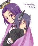  2girls huleito kantai_collection multiple_girls personification purple_hair sleeping tatsuta_(kantai_collection) tenryuu_(kantai_collection) thumb_sucking translated violet_eyes younger 