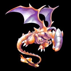  alien_(series) bilingual_commentary charizard claws closed_mouth english_commentary fire flame-tipped_tail french_commentary full_body fusion mixed-language_commentary no_humans pokemon pokemon_(creature) simple_background solo sugimori_ken_(style) tail transparent_background xenomorph zombixel 