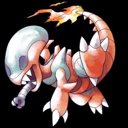  alien_(series) bilingual_commentary charmeleon claws english_commentary fakemon fire flame-tipped_tail french_commentary full_body fusion mixed-language_commentary no_humans pokemon pokemon_(creature) sharp_teeth simple_background solo sugimori_ken_(style) tail teeth transparent_background xenomorph zombixel 