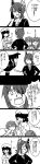  5koma comic female_admiral_(kantai_collection) hibiki_(kantai_collection) highres ikazuchi_(kantai_collection) inazuma_(kantai_collection) kantai_collection long_image monochrome personification tall_image tenryuu_(kantai_collection) yoicha 