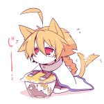  ahoge animal_ears blazblue cat_ears cat_tail chibi kuro_yuzu lambda-11 ramen tail 