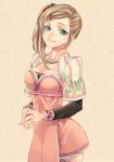  1girl brown_hair driselle_sharil green_eyes hair_ornament hairclip jewelry miho_(mi) necklace side_ponytail solo tales_of_(series) tales_of_xillia 