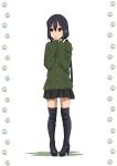  1girl black_hair boots brown_eyes k-on! long_hair nakano_azusa oku_no_shi solo thigh_boots thighhighs twintails 