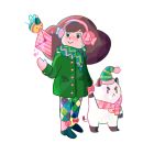  &gt;:&lt; &gt;=&lt; 1girl :&lt; =&lt; artist_name bee bee_(bee_and_puppycat) bee_and_puppycat bee_the_human_girl bell brown_hair coat earmuffs envelope hat holding_hands jingle_bell long_hair mittens mouth_hold natasha_allegri puppycat scarf simple_background smile standing tagme white_background |_| 