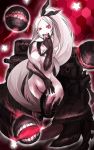  1girl armored_aircraft_carrier_hime breasts gloves glowing glowing_eyes kantai_collection long_hair pale_skin personification red_eyes shinkaisei-kan shirogane_usagi solo white_hair 
