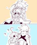  ahoge blazblue eyepatch kiss kuro_yuzu nu-13 ragna_the_bloodedge 