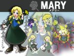  &gt;_&lt; :d :p blonde_hair blue_eyes blush_stickers character_name doll dress flower highres ib lady_in_green_(ib) long_hair mary_(ib) open_mouth rose shan_grila smile super_smash_bros. tongue umbrella yellow_eyes yellow_rose 