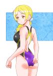  1girl absurdres ass blonde_hair competition_swimsuit drill_hair highres kbt-type long_hair mahou_shoujo_madoka_magica one-piece_swimsuit solo swimsuit tomoe_mami twin_drills yellow_eyes 