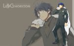  1boy blue_hair formal glasses hara_kazuhiro highres log_horizon shiroe short_hair solo suit wallpaper 