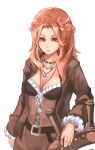  anne_bonny assassin&#039;s_creed assassin&#039;s_creed_iv:_black_flag brown_eyes brown_hair earrings flower jewelry long_hair necklace smile tdgsgl 