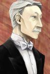  1boy bowtie facial_hair formal grey_hair hans_(emma) male morihito mustache old_man solo victorian_romance_emma 