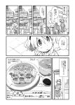  1girl comic highres monochrome original solo sushi 