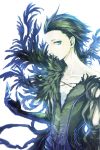  black_feathers black_hair blue_eyes male mochizuki_ryouji persona persona_3 solo 