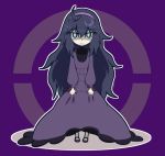  1girl age_regression ahoge black_hair dress hairband hex_maniac_(pokemon) liczka oversized_clothes pale_skin pokemon pokemon_(game) pokemon_xy ribbed_sweater solo sweater violet_eyes younger 