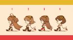  4girls bare_shoulders black_hair black_legwear brown_hair chibi chikage_(kinokodou) detached_sleeves glasses hairband haruna_(kantai_collection) hiei_(kantai_collection) japanese_clothes kantai_collection kirishima_(kantai_collection) kongou_(kantai_collection) long_hair multiple_girls personification short_hair skirt thigh-highs 