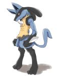  41_(taskmaster41) lucario muscle no_humans pokemon pokemon_(creature) red_eyes solo tail 