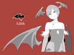  1girl bare_shoulders bnnbnn demon_girl elbow_gloves flat_chest gloves head_wings lilith_aensland print_legwear short_hair solo succubus vampire_(game) wings 