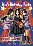  3girls akiyama_mio black_eyes black_hair casual don&#039;t_say_&quot;lazy&quot; dress hat iena k-on! listen!! long_hair mini_top_hat multiple_girls multiple_persona no_thank_you! parka top_hat 