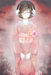  1girl daigoman earmuffs flower japanese_clothes kimono meiko sakine_meiko vocaloid young 