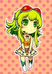  goggles goggles_on_head green_eyes green_hair gumi lowres oharu short_hair smile vocaloid 