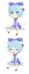  bad_id blue21 blue_eyes blue_hair bow cat_ears cat_tail cirno hair_bow highres tail touhou 