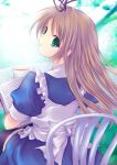  alice_(wonderland) alice_in_wonderland blonde_hair book chair cup dress green_eyes long_hair looking_up reading teacup thigh-highs thighhighs 