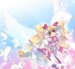  angel_wings blonde_hair cure_angel cure_peach feathers fresh_precure! fresh_pretty_cure! futari_wa_pretty_cure long_hair magical_girl momozono_love precure solo twintails u_to_i very_long_hair wings 