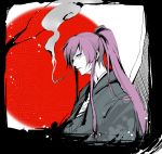 iroha_uta_(vocaloid) japanese_clothes kamui_gakupo kimono kiseru long_hair male pipe purple_hair smoke vocaloid 