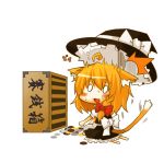  box cat_ears chibi donation_box hat kemonomimi_mode kirisame_marisa tail theft touhou witch_hat 