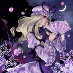  fan gap hat long_hair nanarinca purple_eyes touhou violet_eyes yakumo_yukari 