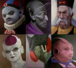 cell_(dragon_ball) dr._gero_(dragon_ball) dragon_ball dragon_ball_z evil facial_hair frieza long_hair majin_buu mustache nacho_molina piccolo_daimaou pilaf pointy_ears realistic white_hair