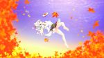  1girl :o animal_ears armpits autumn_leaves bare_legs barefoot blue_sky blurry chachaneko clouds depth_of_field detached_sleeves falling hat highres inubashiri_momiji leaf looking_at_viewer maple_leaf outstretched_hand panties pom_pom_(clothes) reaching_out red_eyes shield short_hair skirt sky solo tail tokin_hat touhou underwear white_hair white_panties wolf_ears wolf_tail 