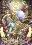  blonde_hair blue_eyes bracelet chandelier crystal earrings fairy gloves hat jewelry link navi nintendo ocarina_of_time pointy_ears shield suzumiya_misa sword the_legend_of_zelda time_paradox weapon 