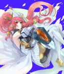  1girl armor blazblue deba izayoi_(blazblue) lance long_hair polearm red_eyes redhead solo weapon 