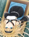  blonde_hair blue_eyes chain detached_sleeves dress dutch_angle gothic_lolita hairband heisei_yutorin lolita_fashion lolita_hairband original painting picture_frame upside-down 