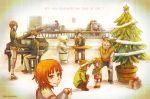  artist_name box brown_hair character_request child chin_rest christmas_tree couch english eve_no_jikan gift gift_box glasses instrument kaba-chan masaki_(eve_no_jikan) multiple_boys multiple_girls nagi_(eve_no_jikan) ornament piano picture_frame robot sammy_(eve_no_jikan) short_hair smile table tree 