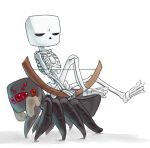  hakkyotyui looking_at_viewer lowres minecraft simple_background skeleton_(minecraft) spider_(minecraft) white_background 