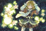  1girl blonde_hair closed_eyes danmaku mabiko mizuhashi_parsee pointy_ears scarf solo touhou traditional_media watercolor_(medium) 