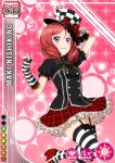  1girl character_name dress hat love_live!_school_idol_project nishikino_maki official_art red_hair redhead short_hair skirt solo thighhighs violet_eyes 