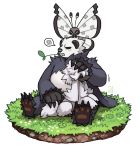  emlan furfrou highres mouth_hold no_humans pangoro petting pokemon pokemon_(creature) pokemon_(game) pokemon_xy squiggle straw vivillon 