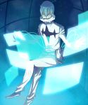  1boy blue_hair crossed_legs crossed_legs_(sitting) glasses holographic_interface holographic_touchscreen inumuta_houka kill_la_kill male satsuki_(zen05) sitting solo uniform 