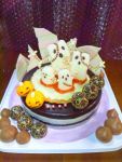 cake chocolate food halloween hanzoo jack-o&#039;-lantern jojo_no_kimyou_na_bouken metallica_(stand) no_humans photo stand_(jojo) 