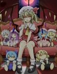  510ksk between_legs blonde_hair blue_hair bow button_eyes character_doll cirno flandre_scarlet full_moon hair_bow hair_ribbon hand_between_legs izayoi_sakuya moon night patchouli_knowledge purple_hair red_eyes red_moon remilia_scarlet ribbon rumia short_hair silver_hair sitting stuffed_toy the_embodiment_of_scarlet_devil touhou wings 