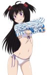  1girl bikini black_hair highres lamdia_de_accimemor long_hair midiman swimsuit twintails two_side_up undressing violet_eyes yuusha_ni_narenakatta_ore_wa_shibushibu_shuushoku_wo_ketsui_shimashita. 