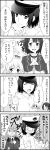  atago_(kantai_collection) atataka_bot character_request comic female_admiral_(kantai_collection) highres kantai_collection long_hair military military_uniform monochrome multiple_girls naval_uniform personification short_hair takao_(kantai_collection) translation_request uniform 